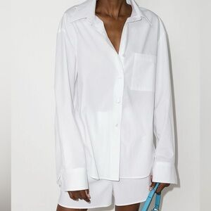 Frankie Shop Liu Shirt - White Cotton Poplin (M)